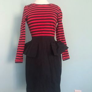 Marc Jacobs peplum dress long sleeves large